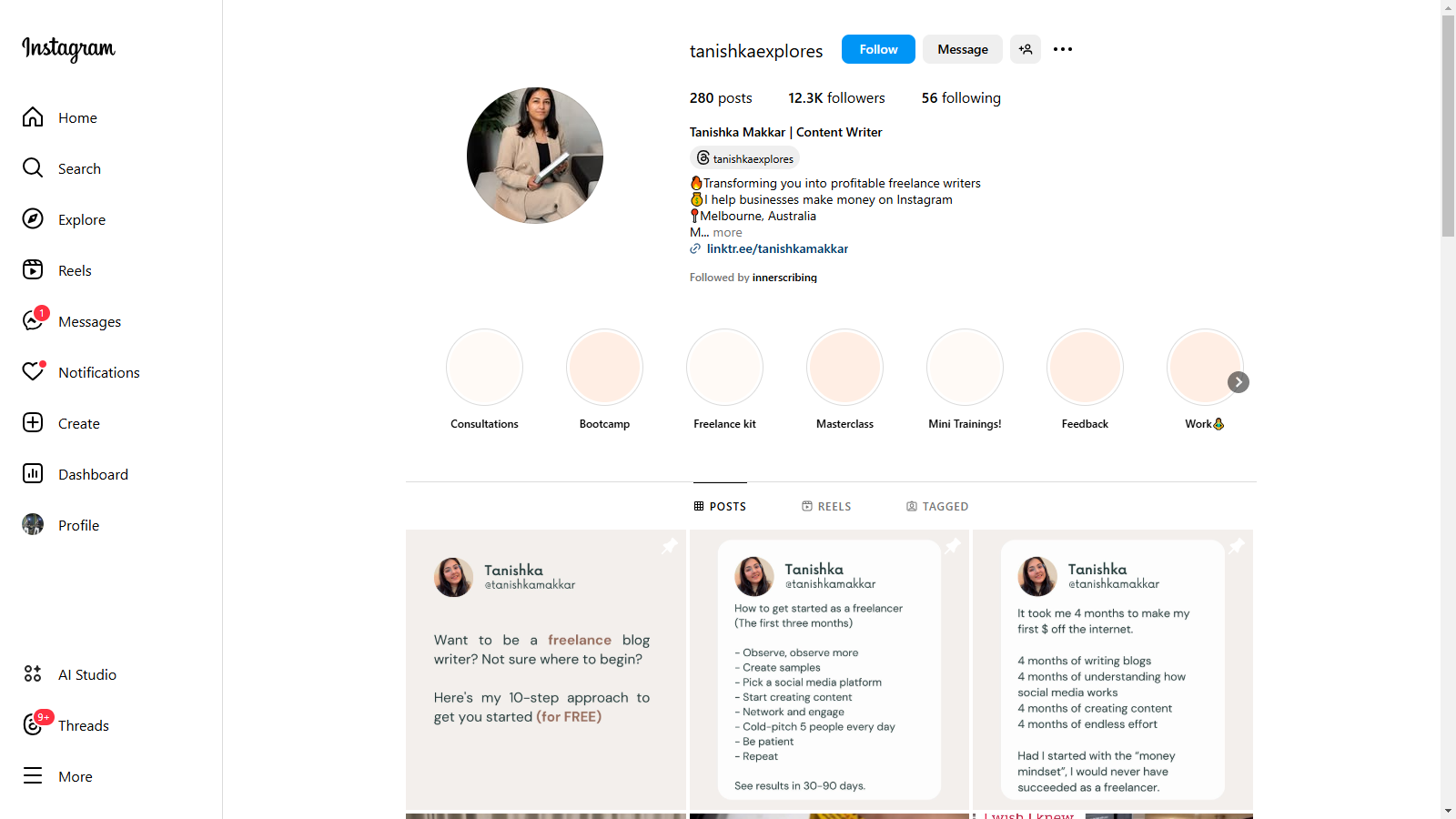 How To Find Hindi Content Writing Work From Instagram?