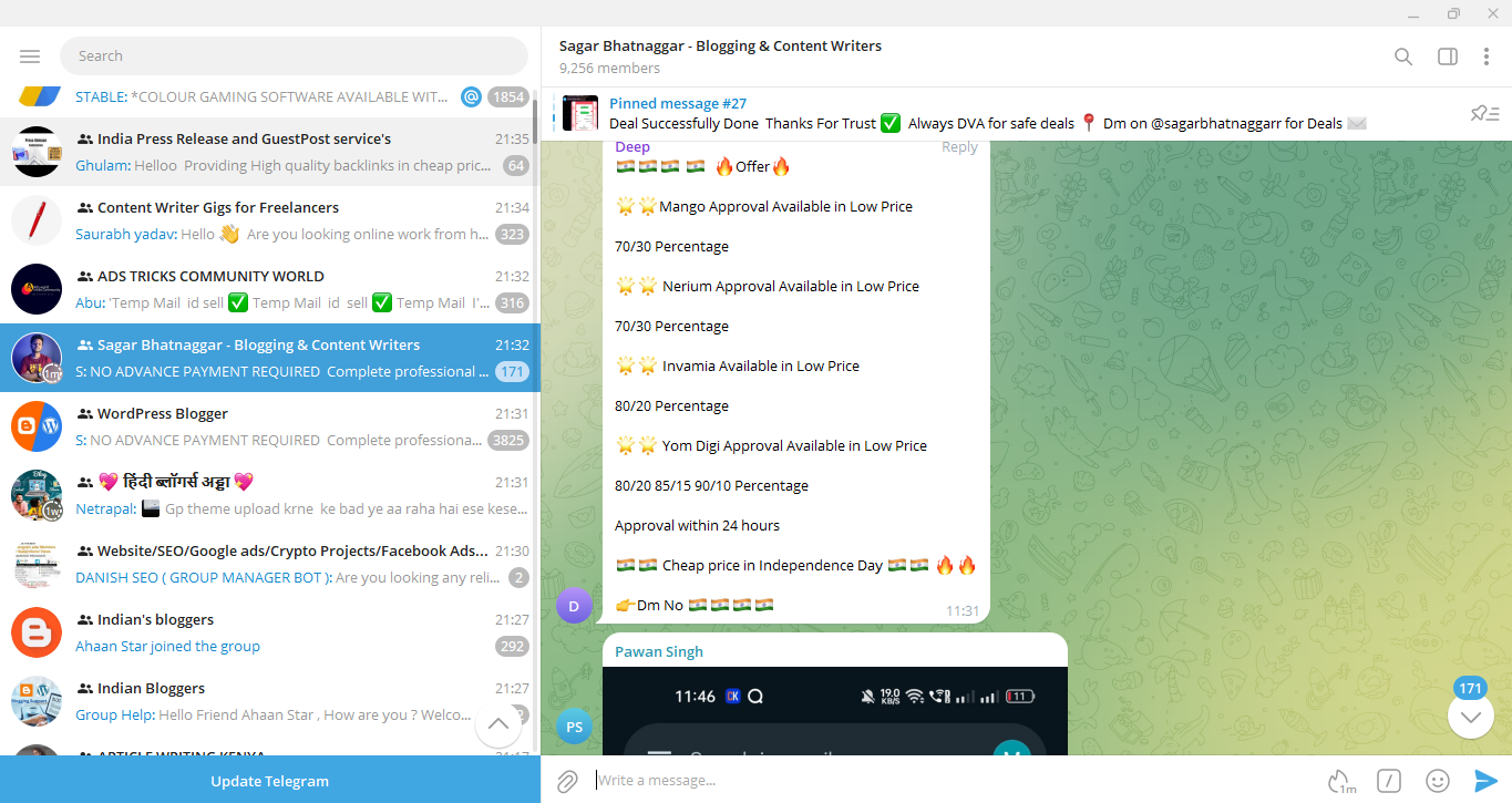 How To Find Clients For Hindi Content Writing From Telegram?